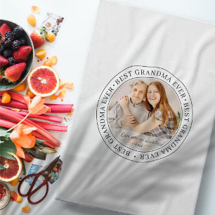 Bästa farmor någonsin Modern Classic-foto Kökshandduk
