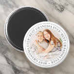 Bästa farmor någonsin Modern klassiskt foto Magnet<br><div class="desc">Den här enkla och klassiska designen består av serif-typografi och lägger till ett anpassningsbar-foto. "Bästa mormor någonsin" cirkulerar fotot på din mormor,  gamma,  farmor,  mormor,  mee-maw,  lola etc.</div>