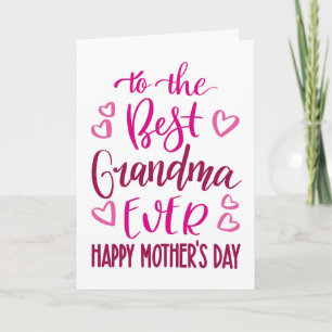 Bästa farmor någonsin Mors dag-typografi i Rosa Kort