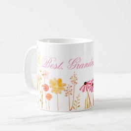 Bästa farmor någonsin Rosa Wildblommor Kaffemugg