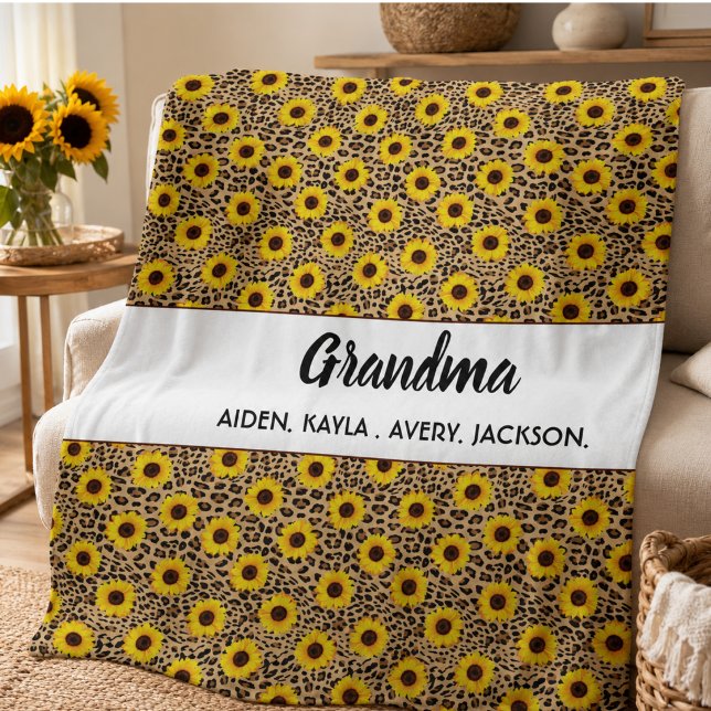 Bästa farmor solros någonsin | Glad mormors dag  Fleecefilt (Best Grandma Sunflower Ever | Happy Grandparents Fleece Blanket)