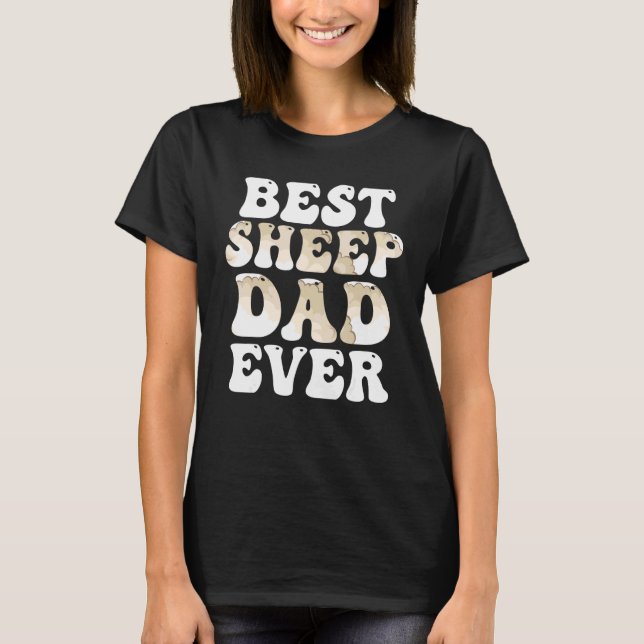 Bästa Fårpappa Någonsin Pappa Får T Shirt (Framsida)