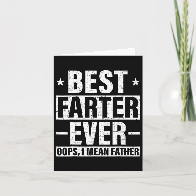 Bästa farter någonsin Oops i Elak Far Fart Retro T Kort (Framsida)
