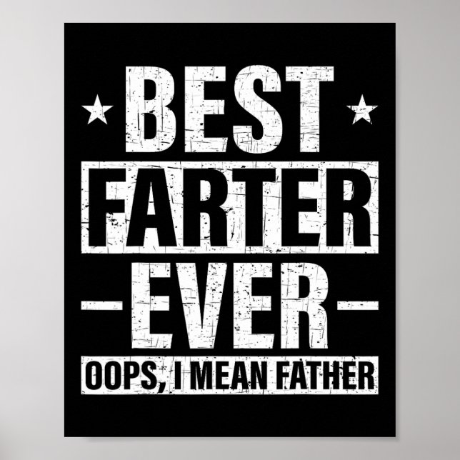 Bästa farter någonsin Oops i Elak Far Fart Retro T Poster (Framsidan)