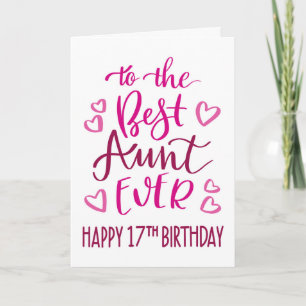 Bästa faster någonsin 17-års typografi i rosa kort