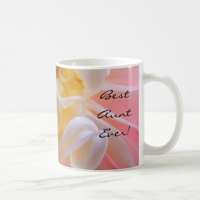 Bästa faster någonsin! Kaffe kopp mugg rosa dahlia (Höger)