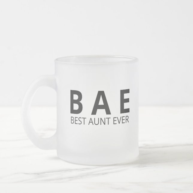 Bästa Faster Någonsin Mugg, BAE Faster Mugg, Faste Frostad Glasmugg (Vänster)