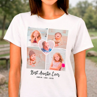 Bästa Faster Någonsin Personlig 5 Fotos Kollage T Shirt