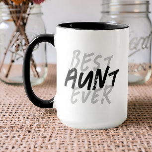 Bästa fastern någonsin Modern svart-vit grunge Mugg