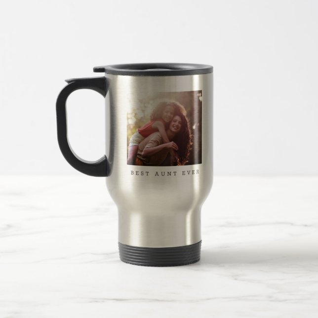 Bästa fastern någonsin Personlig foto present Resemugg (Vänster)