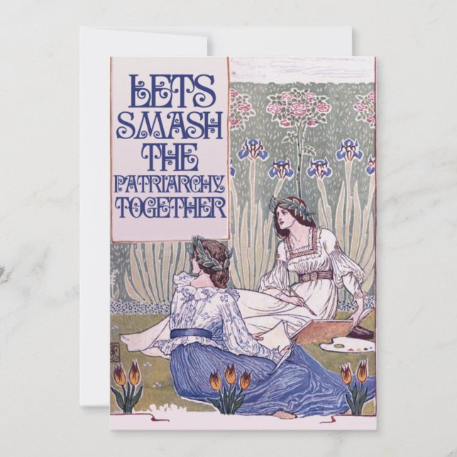 Bästa feministiska vän Låt oss krossa patriarkin Inbjudningar (Framsida)
