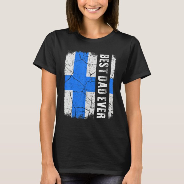 Bästa finne Pappa någonsin i Finland Flagga Fars d T Shirt (Framsida)