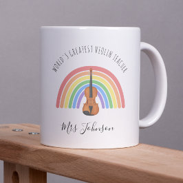 Bästa fiollärare Rainbow Music Tack-gåva Kaffemugg