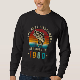 Bästa fiskare föds 1960 Vintage Fiske 62 Lång Ärmad Tröja