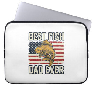 Bästa fiskpappa någonsin Vintage Goldfish T-shirt Laptop Fodral
