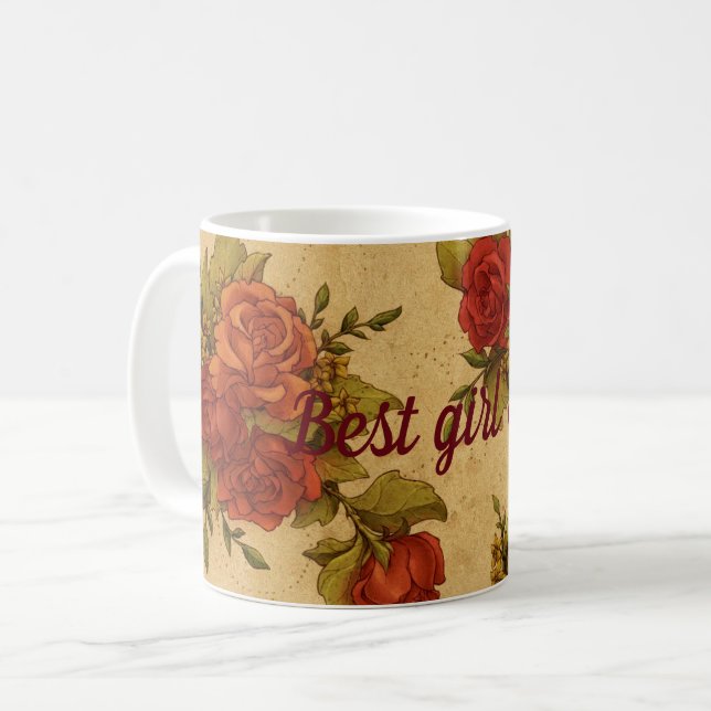 Bästa flicka någonsin kaffemugg (Framsida vänster)