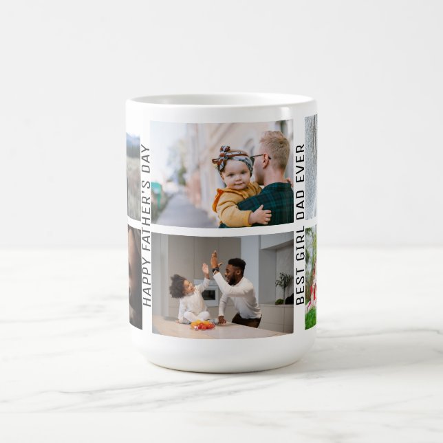Bästa flicka Pappa någonsin Fars dag 6 fotokollage Kaffemugg (Center)