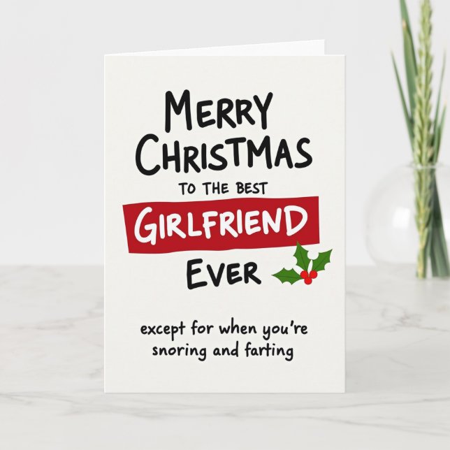 Bästa flickvän jul rolig kortlek kort (Framsida)