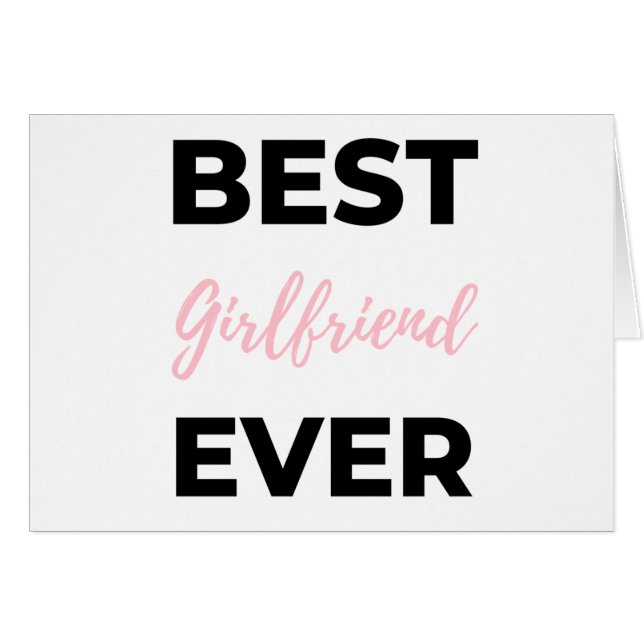 Bästa flickvän någonsin Black Hälsningskort (Framsidan Horizontal)