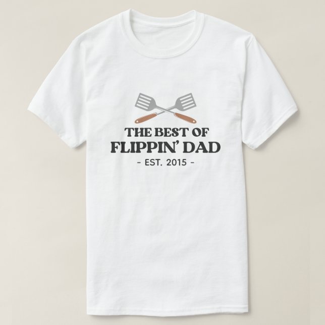 Bästa Flippande Pappa Stekspade Rolig Retro  T Shirt (Design framsida)