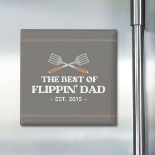 Bästa Flippande Pappas Stekspade Rolig Retro  Magnet