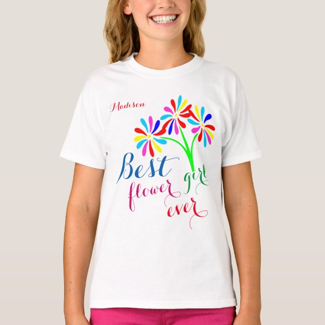 Bästa Flower Girl nånsin-anpassade Tee Shirt (Framsida)
