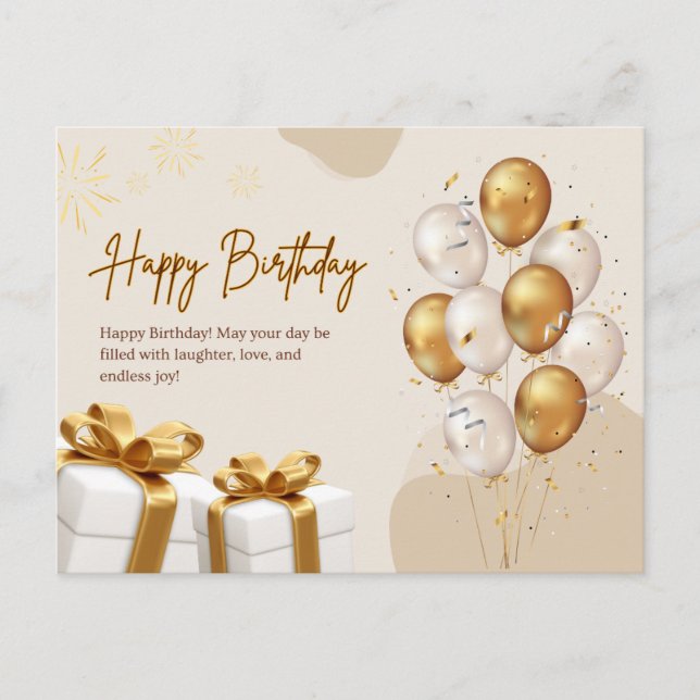 Bästa födelsedagsgratulationer till dig  vykort (Framsida)