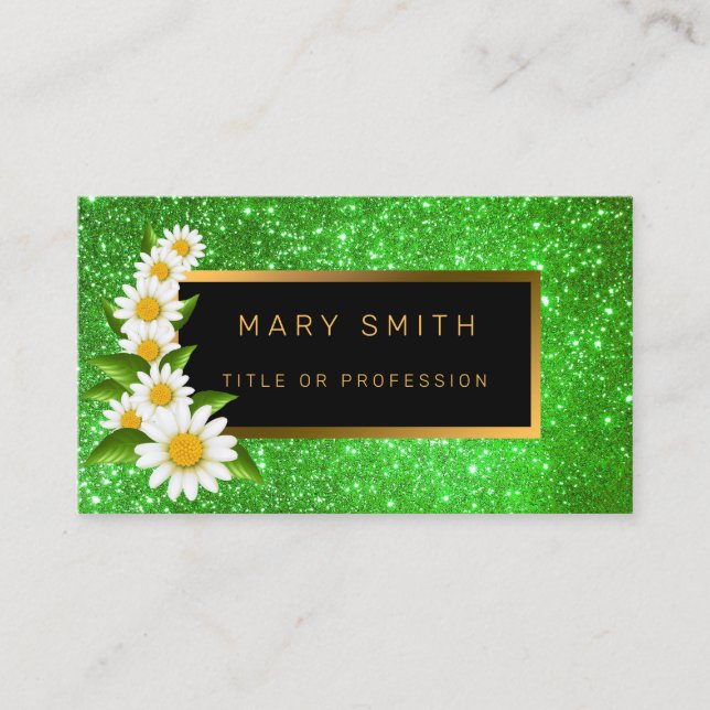 Bästa folkgruppen Grönt Guld Glitter Visitkort (Framsida)