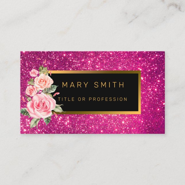 Bästa folkgruppen Rosa Guld Glitter Visitkort (Framsida)