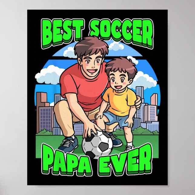 Bästa fotbollspappa någonsin firar fars dag pappa poster (Framsidan)