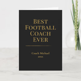 Bästa fotbollstränare någonsin Elegant svart guld Tack Kort