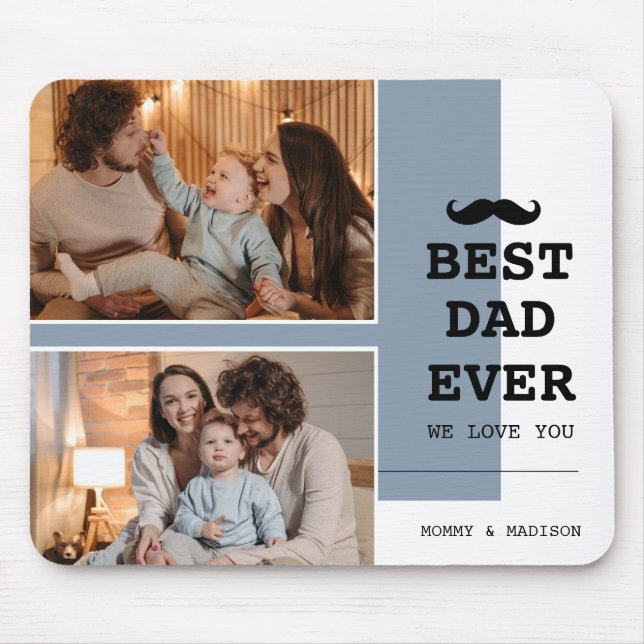 Bästa foto av Pappa någonsin Modern Fars dag Musmatta (Framsidan)