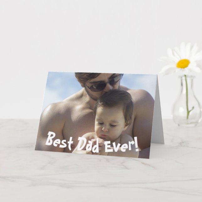 Bästa foto för Pappa någonsin Fars dag Kort (Liten växt)