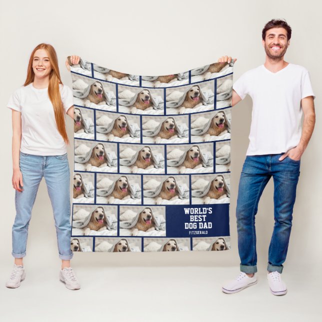 BÄSTA foto för PAPPA Personlig Fleecefilt (På plats)