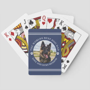 Bästa fotoblå Hund Pappa Casinokort