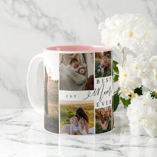 Bästa fotokollage av Mamma någonsin tidigare Mors Två-Tonad Mugg