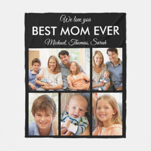 Bästa fotokollage för Mamma någonsin Mors dag Fleecefilt