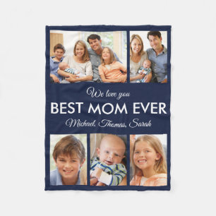 Bästa fotokollage för Mamma någonsin Mors dag Fleecefilt