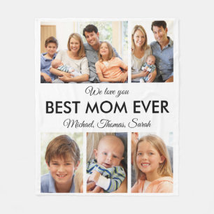 Bästa fotokollage för Mamma någonsin Mors dag Fleecefilt