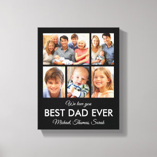 Bästa fotokollage för Pappa någonsin Fars dag Canvastryck