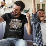 Bästa fotokollage för Pappa någonsin Fars dag T Shirt<br><div class="desc">Modern pappa-tröja med en fotokollage av 10-familjens bilder för dig att ersätta med ditt eget,  ordspråket "best pappa ever.",  ett personlig tackkort och ett sött rött hjärta.</div>