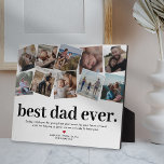 Bästa fotoplakat Pappa någonsin Fars dag<br><div class="desc">Modern plack i fars dag med en fotokollage av 12 familjers bilder som du kan ersätta med ditt eget,  ordspråket "best pappa ever.",  ett personlig tackkort,  ett sött rött hjärta och dina barn namn.</div>