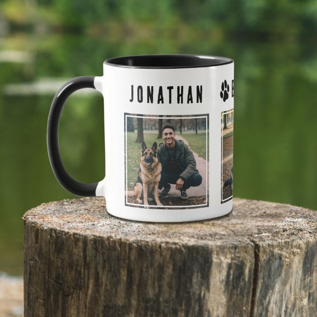 Bästa fotot med svart och vit Hund 3-foto Mugg (Skapare uppladdad)