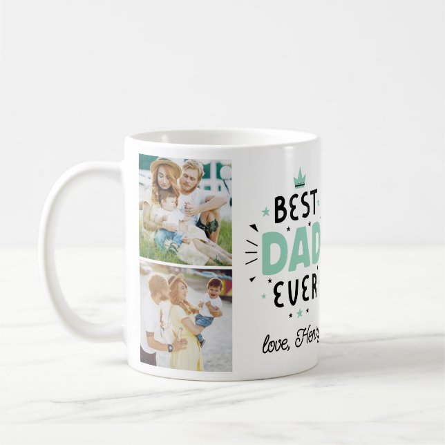 Bästa fotot Pappa någonsin Fars dag 5 Kaffemugg (Vänster)