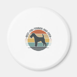 Bästa Fox Terrier Pappa Någonsin Vintage Hund Tröj Magnet