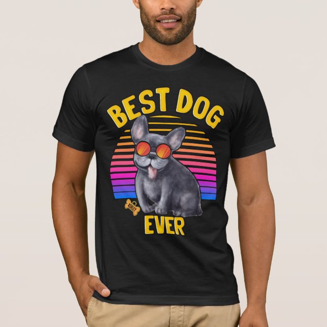 Bästa Fransk Bulldog-Hund någonsin Retro T Shirt (Framsida)