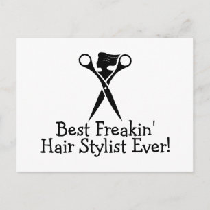 Bästa Freakin Hair Stylist någonsin svart Vykort