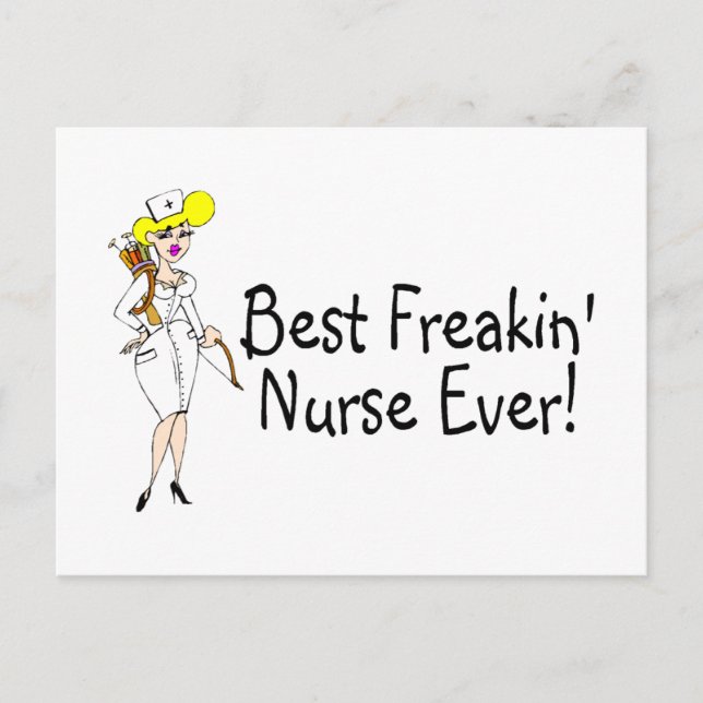 Bästa Freakin Nurse någonsin Vykort (Framsida)