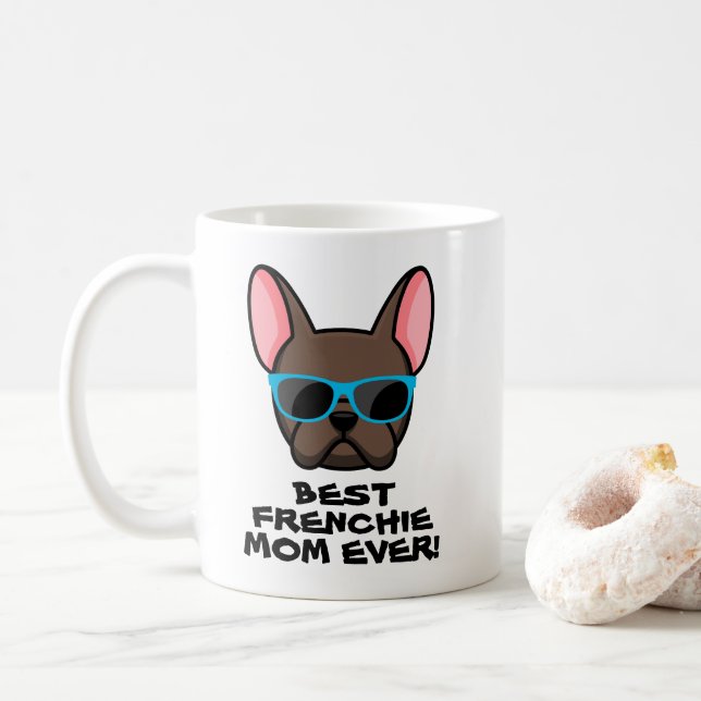 Bästa Frenchie Mamma Mors Dag Brun Frenchie Kaffemugg (Med munk)