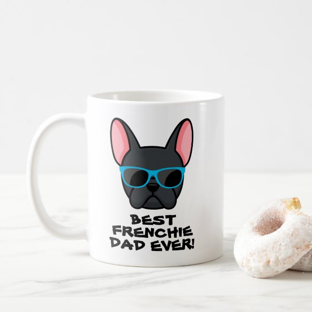 Bästa Frenchie Pappa Fars dag Svart Frenchie Kaffemugg (Med munk)